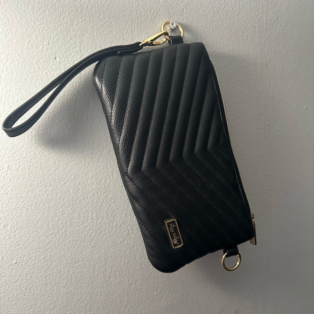 Itzy Ritzy Black Quilted Wristlet Clutch